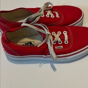 Vans Bold Red Canvas Shoes M5 W6